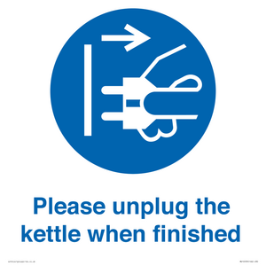 Please unplug the kettle when finished